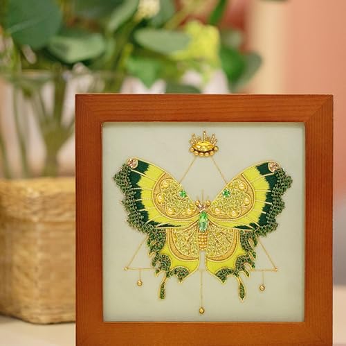 Bead Embroidery Kit for Adults with Instructions Video and Gift Box - color: Green - Easy