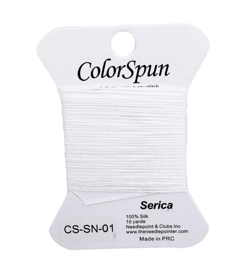 3-Strand Silk Needlepoint Thread, 10 Yard Smooth & Lustrous Silk Thread for Needlepoint, Hand Embroidery, Sewing & DIY Needlework to Family and Friends(White) - color: White