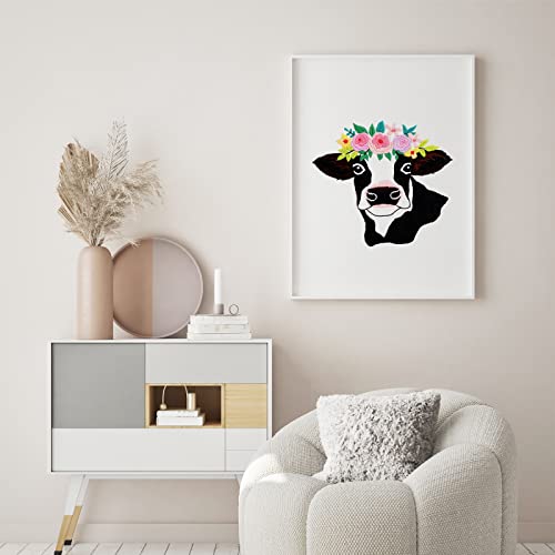 Louise Maelys Cow Beginners Embroidery Kits,Cross Stitch Starter kit for Adults with Embroidery Cloth Hoop Needles Instruction and Threads - color: Kit-16