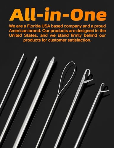 BLUEWING Hollow Spectra Threading Looping Splicing Needles Kit 23pcs Stainless Steel Fishing Rigging Needle Set - size: 6"