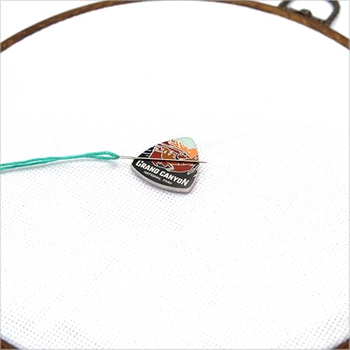 Awesome Pattern Studio Needle Minder Set - Grand Canyon National Park Magnetic Needle Minder + 2 Needle Threaders. Enamel Pin for Cross Stitch, Embroidery and Craft - size: Grand Canyon Classic Design - SET #1