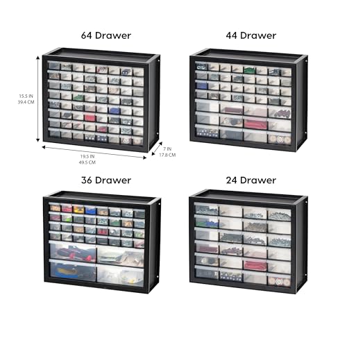 IRIS USA 64-Drawer Screw Organizer, Hardware Storage, Made in USA, Black - color: Black, size: 64 Drawer