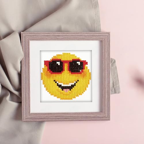 DIAMOND DOTZ Smiling Face Emoji Diamond Painting Kit for Adults with Gems