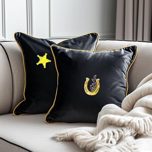 ORIGACH 4 Sheets Water Soluble Embroidery Patterns Stabilizers - Pre-Printed Western Cowboy Cowgirl Designs - Stick & Stitch Embroidery Paper for Hand Sewing Lovers - color: Western Cowboy Cowgirl