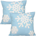 Elife Pillow Covers, Winter Decor Christmas Pillow Covers 18 * 18 Set of 2 - color: Blue
