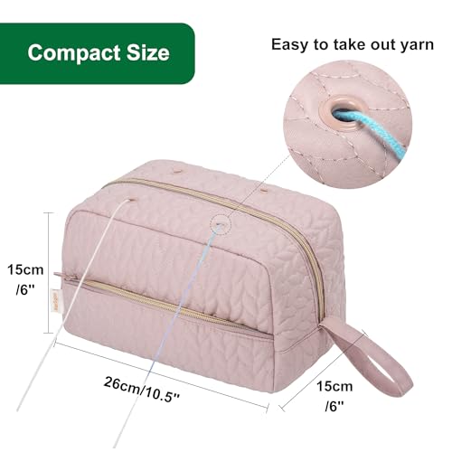 KarSyon Crochet Bag for Yarn Storage Knitting Crochet Supplies Accessories - color: Pink
