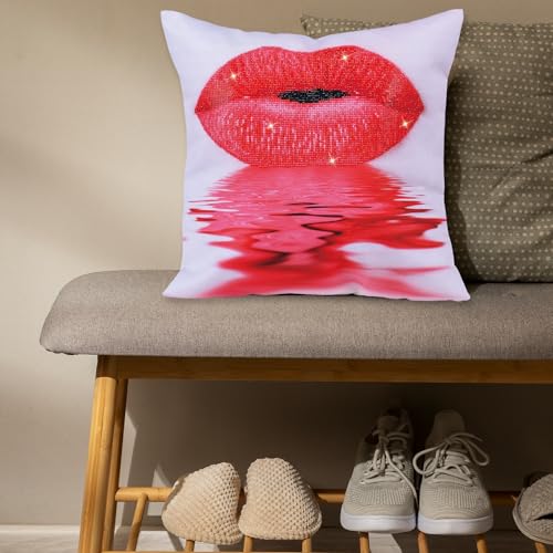 DIAMOND DOTZ Hot Lips Diamond Painting Kit for Adults, Diamond Art Craft - color: Hot Lips