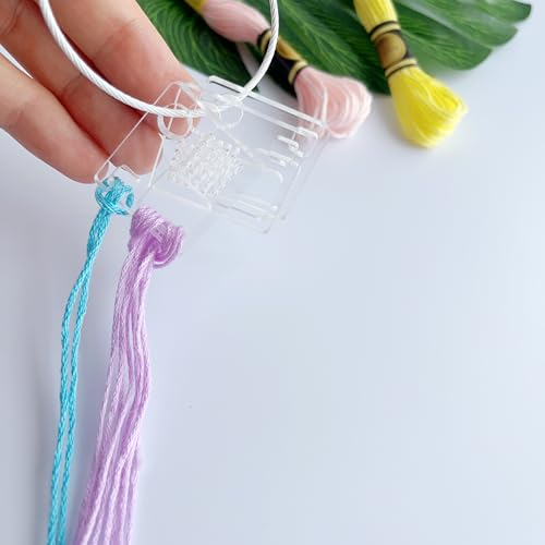 Set of 50 Mini Acrylic Floss Swatches, Floss Drops with Thread Swatch, Variegated Thread Floss Drops (50 PCS) - color: 50 PCS