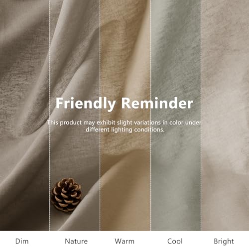 NSGZ Natural Linen Cotton Fabric 2 Yards 61" Wide, Linen Cotton Blend - color: Natural, size: 2 Yards