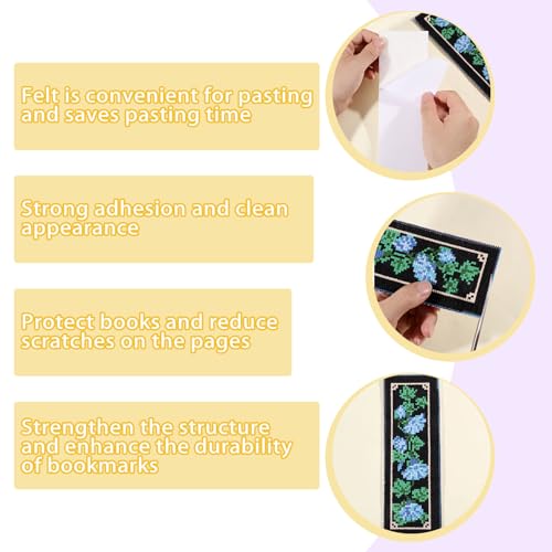 ORIGACH 6 Set Dark Floral & Vine Cross Stitch Bookmark Kit for Beginner - style: Floral and Vine