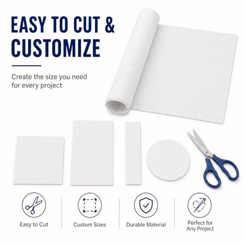 Needlepoint Canvas, 20" X 18", 18-mesh White Needlepoint Canvas Embroidery Blank White Cotton - color: White 18-mesh