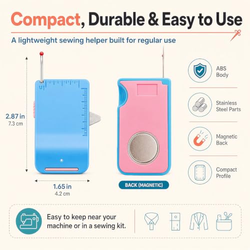 Magnetic Sewing Machine Sleeve Tool,Magnetic Seam Guide for Sewing Machine. - color: Pink
