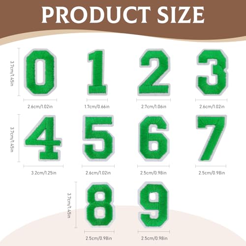 50 Pcs Iron on Numbers Patches for Fabric Tote Bags Hats Clothing Green - color: Green, size: Numbers Only