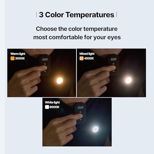 Clip-On Light for Clothes with Portable Case – Book Light, USB Rechargeable LED Lamp for Reading in Bed, Eye-Friendly 3 Color Modes, 3-Level Dimming - color: Black