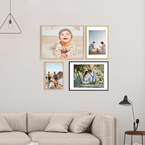 BKABOT 6x9 Black Aluminum Photo frames 1 Pack HD Glass Mat 5x7 Wall Table - color: Black, size: 6x9-1P