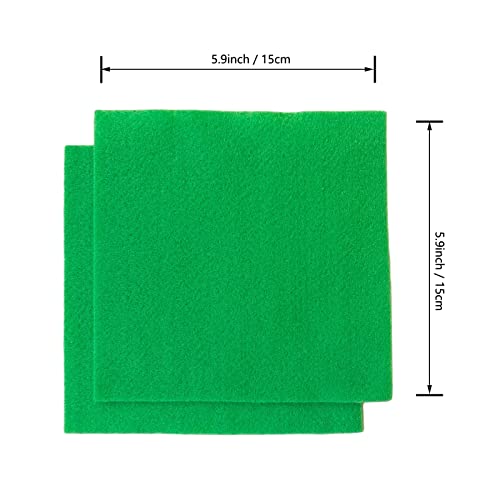 Jtnohx Soft Felt Fabric Flexible Craft Felt Sheets Green 6" 20Pcs 1.4mm - color: Green