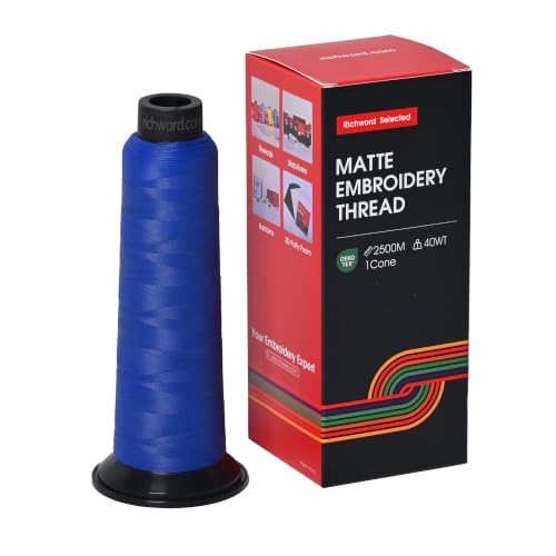 BAI Matte Machine Embroidery Thread 120D/2 40 wt Low Shine Royal Blue-8382 - color: Royal Blue-8382