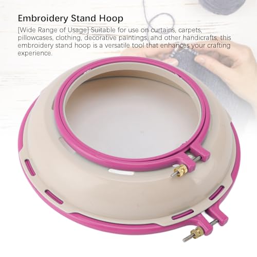 Double Sided Punch Needle Stand Hoop Frame, Embroidery Stand Hoop for Cross Stitch Quilting 16.5cm 25cm (Purple) - style: Purple