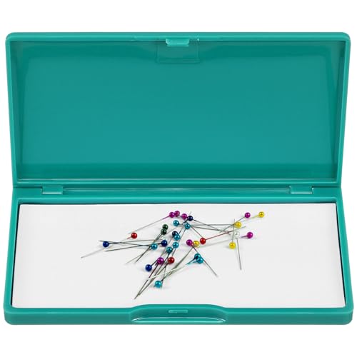 Ciieeo Magnetic Pin Holder Reusable Needle Container Sewing Tool for Sewing Pins Head Pins Hair Pins Clips and Screws Portable Supply Organizer for Home Cross Stitch and Knitting 4.33X2.59X0.39 in
