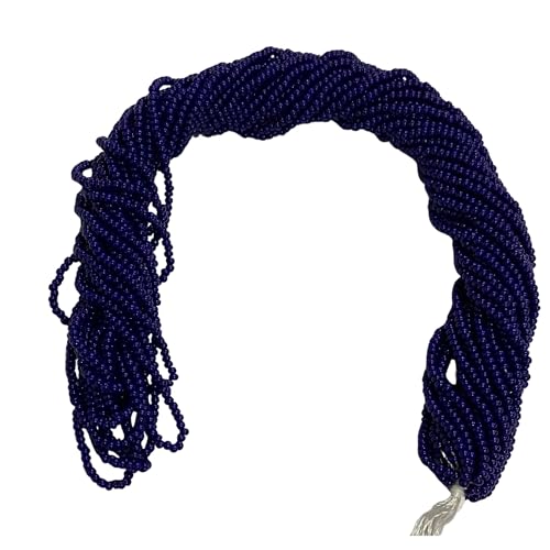 11/0 Glass Seed Beads, 12 String Hanks, Small Craft Beads, 2 mm (Navy Blue) - color: Navy Blue