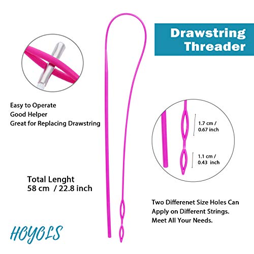 HOYOLS Drawstring Threaders, 2 Pcs Flexible Plastic Needles
