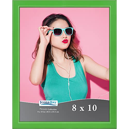 Icona Bay 8x10 Green Picture Frame - Solid Wood, Pizzazz Collection - color: Green, size: 8x10