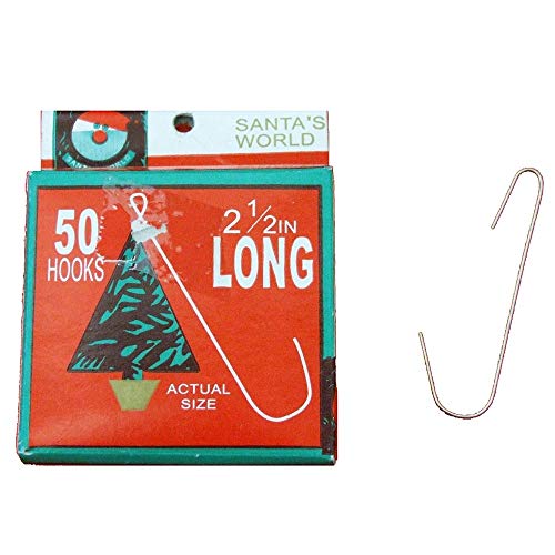 Kurt S. Adler 2.5-Inch Christmas Ornament Hooks, 50 Piece Set