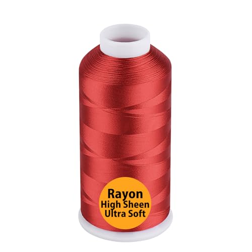 Simthread Rayon Embroidery Thread 5500 Yards, 40wt 100% Rayon Viscose for Commercial and Domestic Machines - Red 1147 - color: Red1147