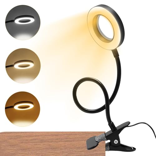 5X Magnifying Glass with Light, Hands Free Clip on Magnifier Lamp