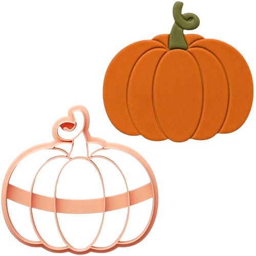 Large Autumn Halloween Clay Cutters for Polymer Clay – Pumpkin Ghost & Maple Leaf Trinket Dish Clay Cutter Set with Embossed Details | Autumn Magic - color: AUTUMN MAGIC