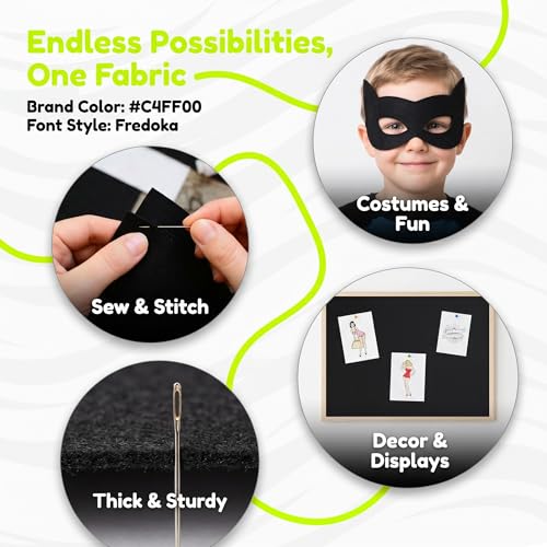 WUWEOT 10 Pack Black Stiff Felt Sheet, 17x11.8 Inches Fabric Hard Felt Squares Craft Felt for DIY Crafts, Sewing, Decorative Projects