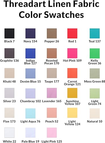 Threadart Chambray Linen Fabric - By the Yard, 55" Wide - color: Chambray, size: 1 YARD