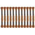 HARFINGTON 12 Skeins Embroidery Floss 8m Each Egyptian Long Fiber Cotton Cross Stitch Thread 26S/2x6 for Embroidery Projects Bracelet, Light Brown - color: Light Brown