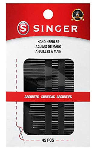 SINGER 01125 Assorted Hand Needles - Betweens, Chenille, Darners, Embroidery, Sharps & Tapestry, Assorted Sizes, 45-Count, - size: 45 - Count
