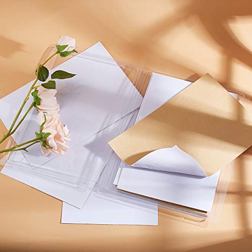 BENECREAT 20PCS White Velvet Fabric Sticky Back Adhesive Sheets 8.3"x11.8" Soft Self Adhesive Felt Fabric for Christmas Art Decoration, Drawer Liner, Craft Making
