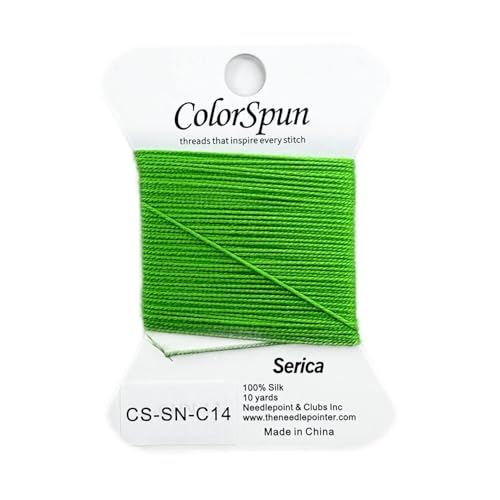 3-Strand Silk Needlepoint Thread, 10 Yard Smooth & Lustrous Silk Thread for Needlepoint, Hand Embroidery, Sewing & DIY Needlework to Family and Friends(Lemon Green) - color: Lemon Green
