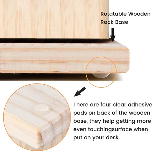 New brothread 129 Spools 360° Fully Rotating Wooden Thread Rack - color: Wood Color-129 Spools(DIY)