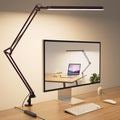 SKYLEO Desk Lamp - LED Desk Light - 5 Color Modes X 11 Brightness Levels - Adjustable Swing Arm - Timmer & Memory Function - 12W Lamp for Desk - Red - style: Red swing arm
