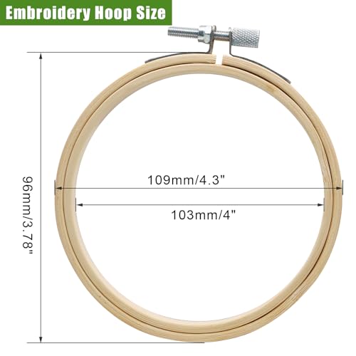 Biaungdo 12 Pieces 4 Inch Round Wood Embroidery Hoops - style: 4 inch
