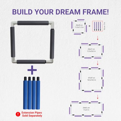 Nurge Plastic Snap Frame Extension Bars - Enlarge Embroidery Hoops & Needlepoint Stretcher Bars - Mix & Match to Create Custom Large Sizes for Sewing Supplies & Quilting 7" Beige - color: Beige, size: 7"