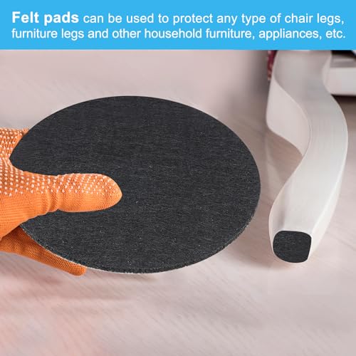PATIKIL 3.5 Inch Diameter Lamp Base Felt, 20Pack 2mm Thickness Round Soft Adhesive Non-Slip Anti-Scratch Backed Felt for Lamp Furniture DIY Craft, Black - color: Black, size: 3.5 Inch