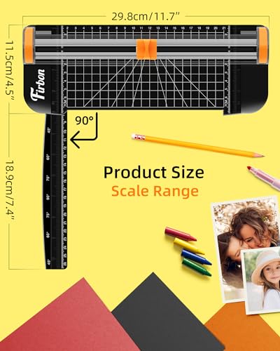 Firbon A5 Paper Cutter, Small Straight Paper Trimmer with Side Ruler - color: A5-black
