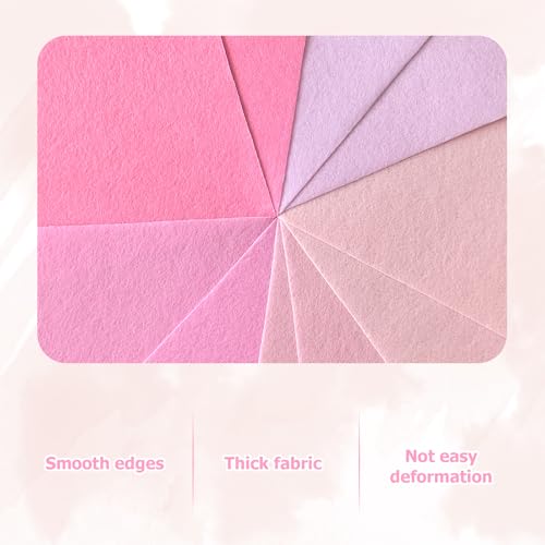 30Pcs Stiff Felt Sheets, 1mm Thick Felt Fabric Squares for Sewing & DIY - color: Pink Series