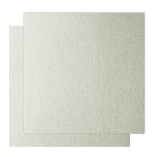 12" x 12" Felt Fabric Sheets for Crafts, Squares Felt Fabric Sheets, 1mm Thick, Non-Woven Felt Paper for DIY Sewing Craft, 2pcs (Natural White) - color: Natural White