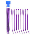 uxcell 8 Pcs Yarn Needle Kit, 2.76 Inch Tapestry Needles Bent High Carbon Iron Large Eye Sewing Darning Needles Hand Sewing Needles with Storage for Hand Sewing Art Crafts, Purple - color: Purple