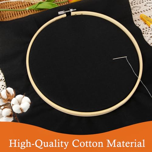 20 PCS Cotton Embroidery Fabric 6 x 6 Inch Black - color: Black, size: 6 x 6 Inch