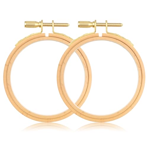 cobee 2 Pack Wood Embroidery Hoop, Cross Stitch Hoops Ring, 3Inch-Embroidery Hoops Wooden Embroidery Frames for Cross Stitch Hoop Designs Wooden Rings Crafts
