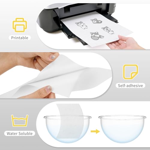 Water Soluble Embroidery Stabilizer, 8PCS 8.5"x11" Printable Embroidery Transfer Paper Self-Adhesive Embroidery Paper for Hand Machine Embroidery