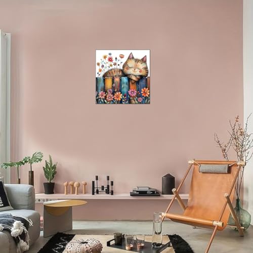 Cat Flowers Stamped Cross Stitch Kits for Adults Beginner, Counted Cross Stitch Kits Printed Stitching Cute Patterns Dimensions Needlepoint Art Crafts Embroidery Kits for Adults - color: Cross Stitch-1222-3