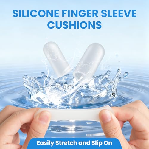 JUMPOW Gel Finger Cots Protectors,Finger Covers Caps Sleeves(M,16PCS)